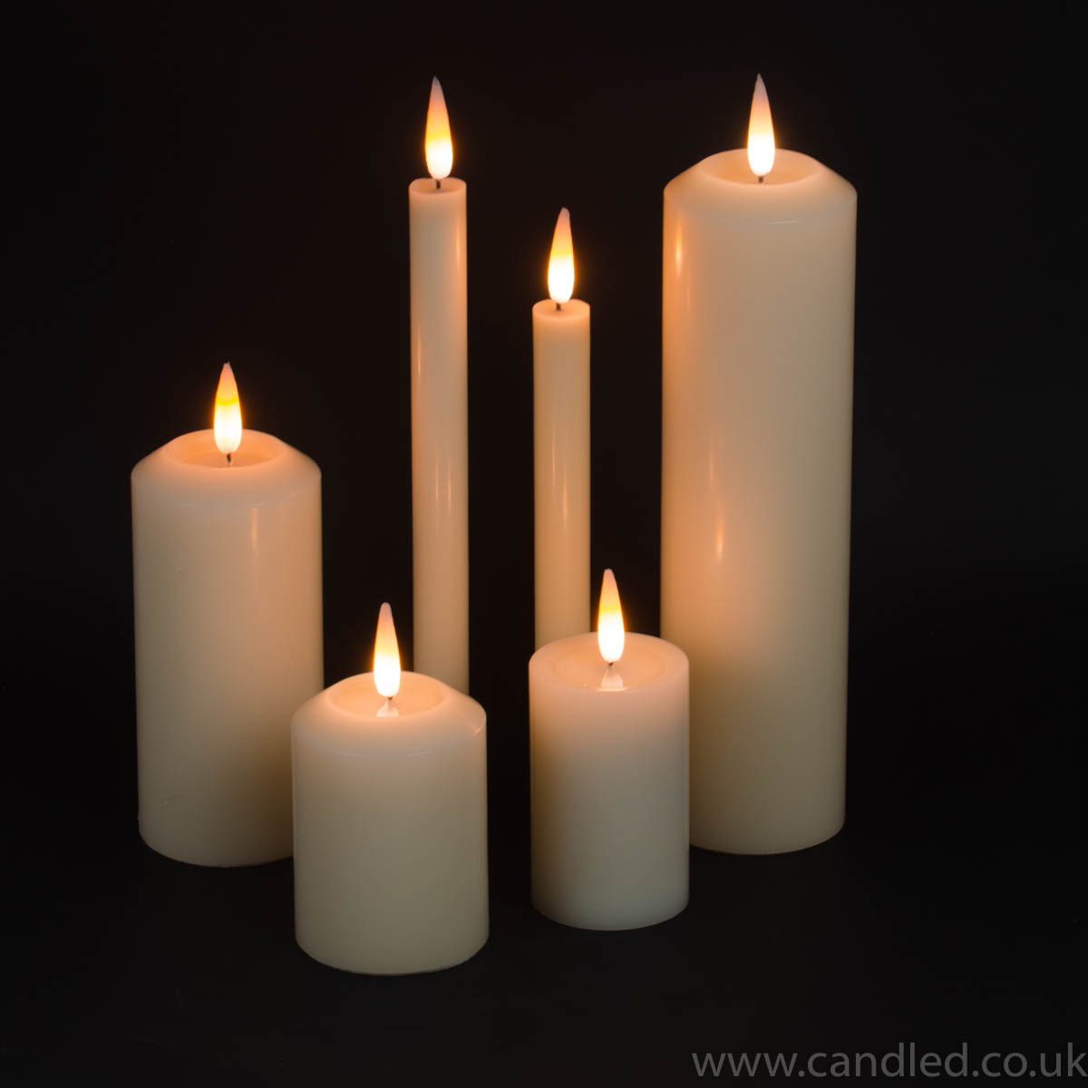 Pillar Candle LED 4" x (2.5" diameter) Candled
